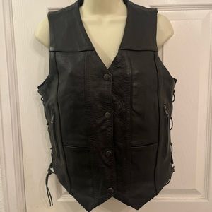 Leather Xelement Motorcycle Vest